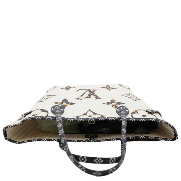 Louis Vuitton  Neverfull MM Monogram Jungle Shoulder Bag Ivory - Picture 5 of 14